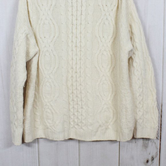 ARAN CRAFTS Merino Wool Full Zip Knit Sweater Sz L - Picture 7 of 12